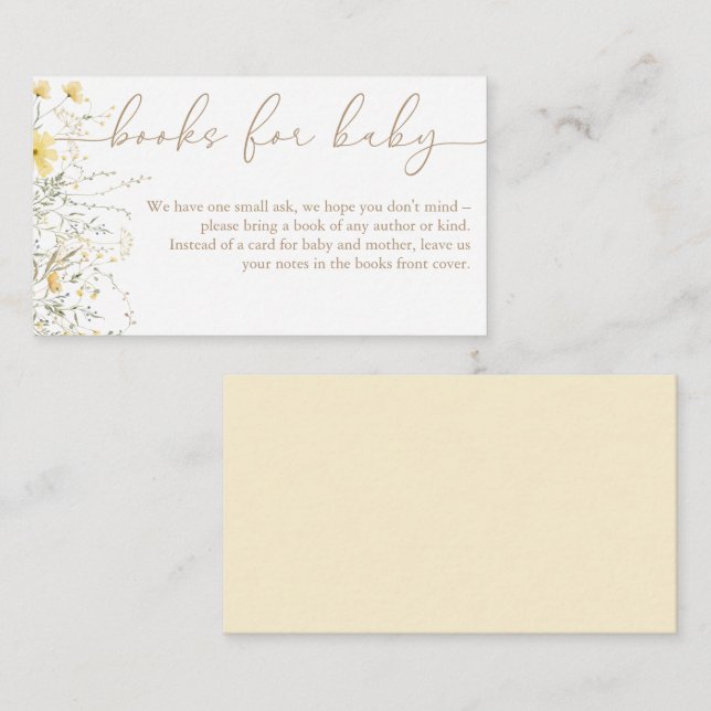 Golden Floral | Wildflower Books for Baby Enclosure Card (Front/Back)