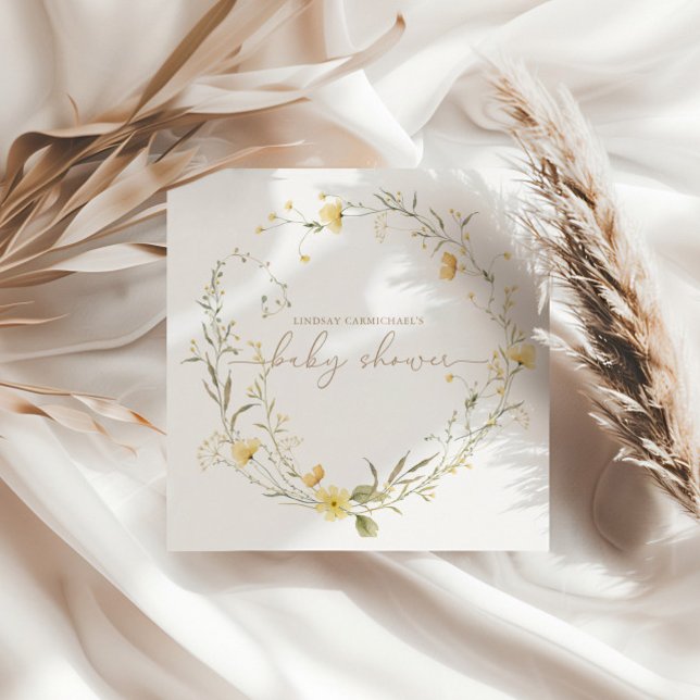 Golden Floral | Wildflower Personalised Napkin (Creator Uploaded)