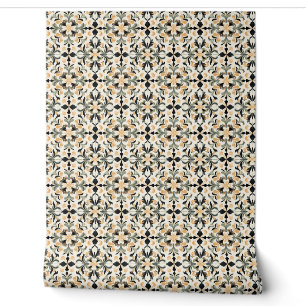 Golden Flourish Mini - Gold, Black, Sage Wallpaper