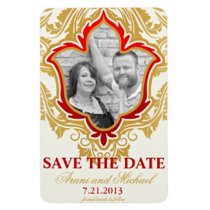 Golden Flourishes Photo Save the Date Magnets