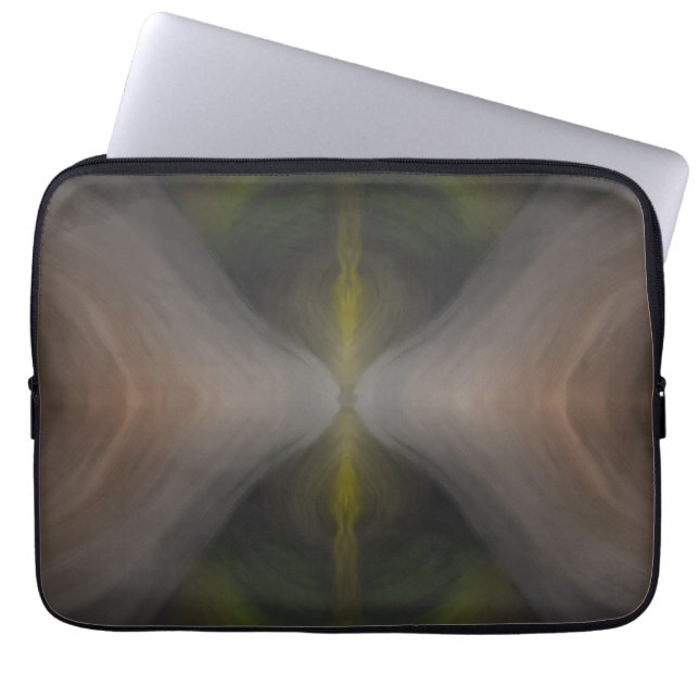 Golden Flow – Radial Color Blend Art Laptop Sleeve (Front)