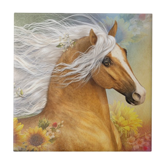 Golden Flower Art Tile (Front)