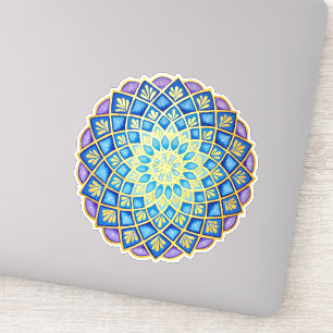 Golden Flower Blue Purple Mandala