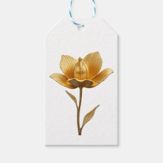 Golden Flower Gift Tag