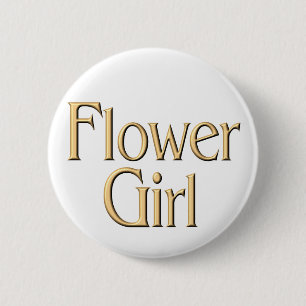Golden Flower Girl button