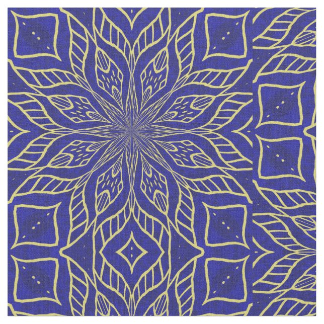 Golden Flower Mandala - Fabric (Close Up)