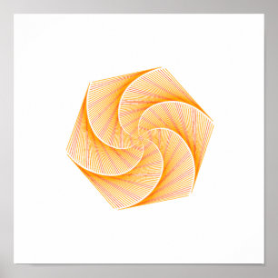 Golden Flower Math Mandala Poster