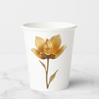 Golden Flower Paper Cup