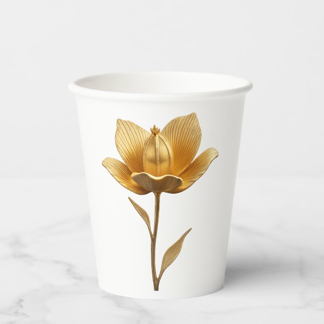 Golden Flower Paper Cup (Front)