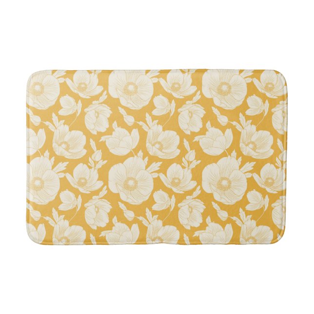 Golden Flower Pattern Bath Mat (Front)
