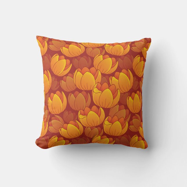 Golden Flower Pattern Cushion (Front)