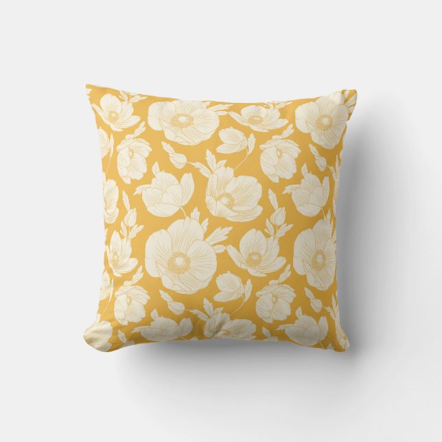 Golden Flower Pattern Cushion (Front)