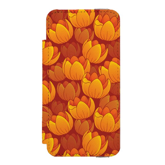 Golden Flower Pattern Incipio iPhone Wallet Case (Folio Front)