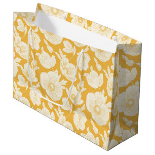 Golden Flower Pattern Large Gift Bag