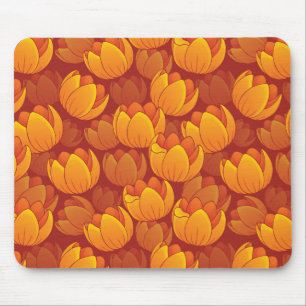 Golden Flower Pattern Mouse Mat