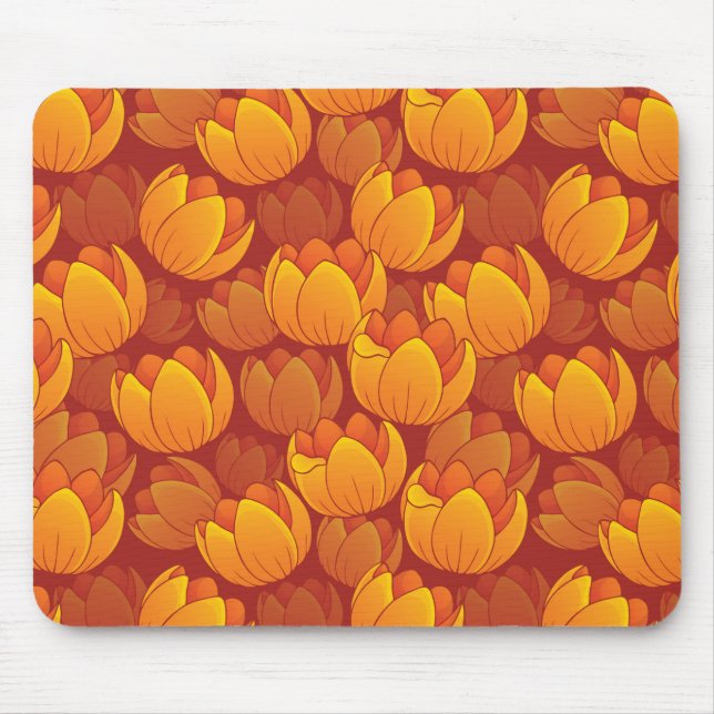 Golden Flower Pattern Mouse Mat (Front)