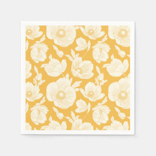 Golden Flower Pattern Napkin