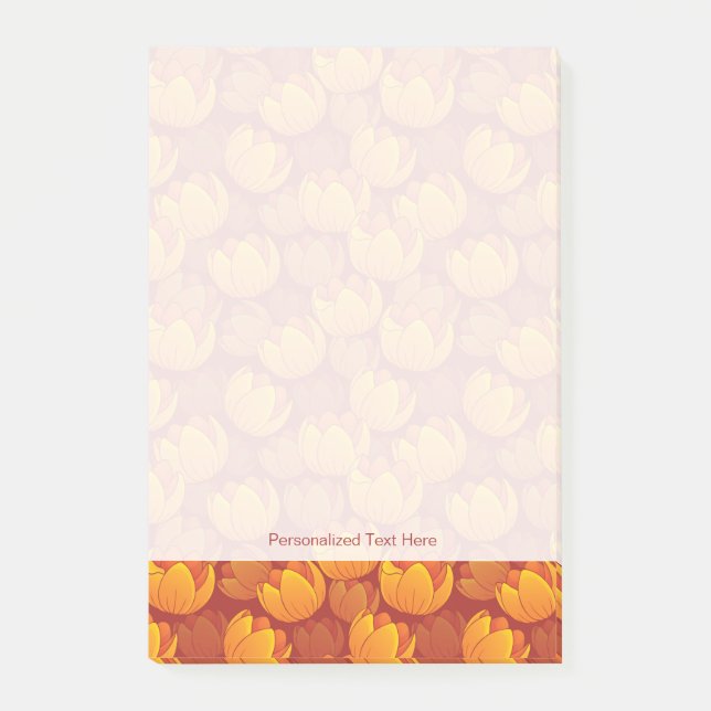 Golden Flower Pattern Post-it Notes (Front)