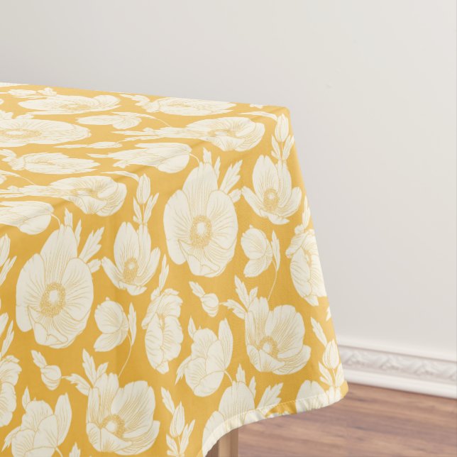 Golden Flower Pattern Tablecloth (In Situ)