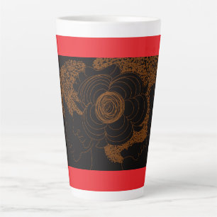 Golden Flower Women Latte Mug