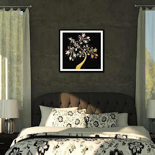 Golden Flowering Tree Foil Prints