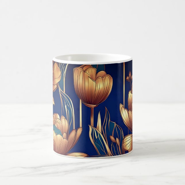 Golden Flowers Coffee Mug (Center)