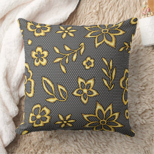 Golden Flowers Cushion