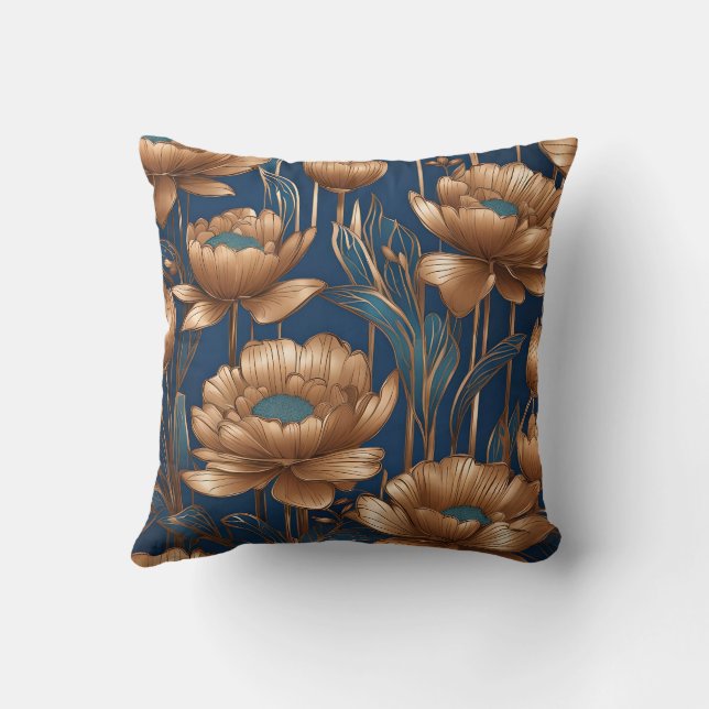 Golden Flowers Cushion (Back)