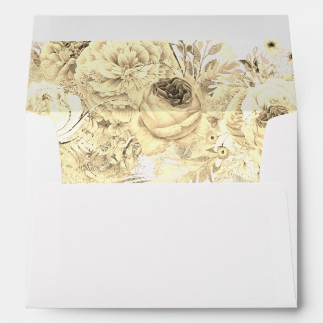 Golden Flowers Elegant All Events and Wedding Envelope (Back (Bottom))