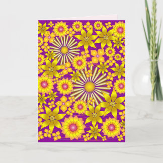 Golden Flowers Greeting Card
