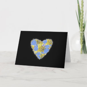 Golden Flowers Heart Valentine Love Romance Holiday Card