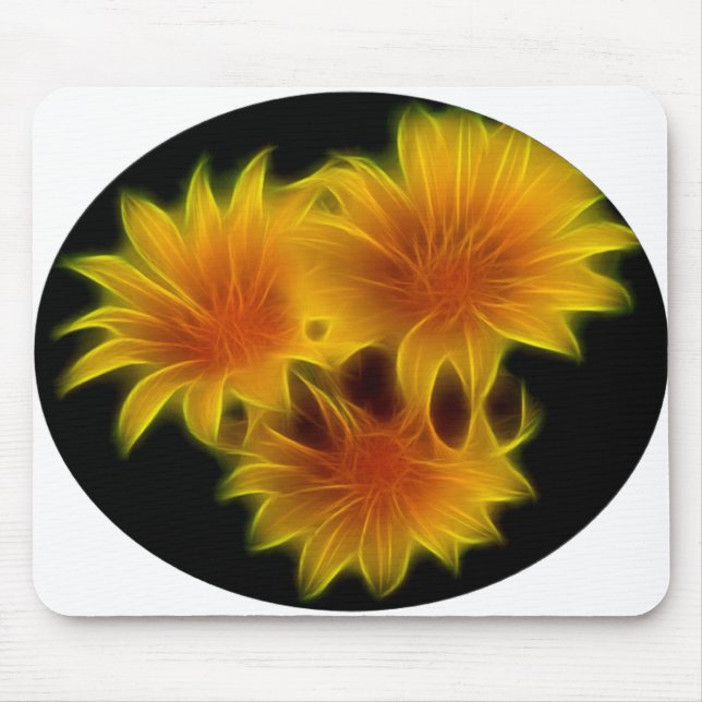 Golden Flowers Mouse Mat (Front)