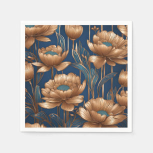 Golden Flowers Napkin
