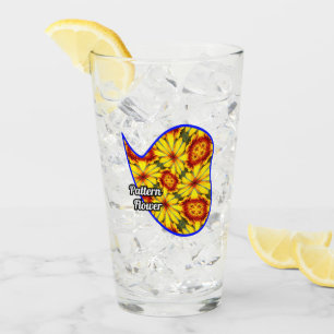 Golden Flowers Pattern Glass