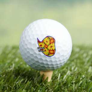 Golden Flowers Pattern Golf Balls