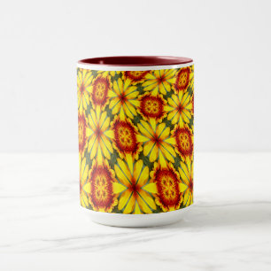 Golden Flowers Pattern Mug