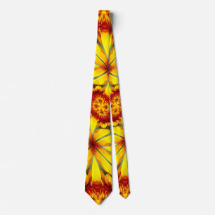 Golden Flowers Pattern Tie