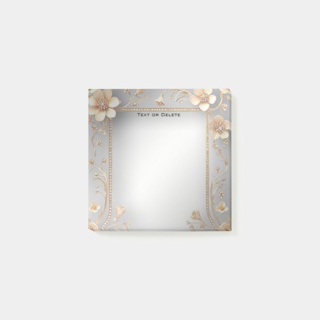 Golden Flowers Post it Notes (Front)