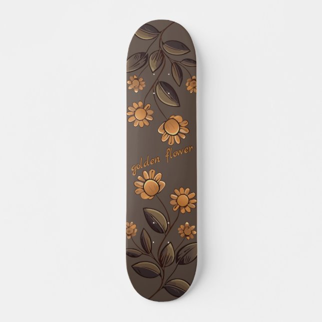 Golden Flowers Skateboard (Front)