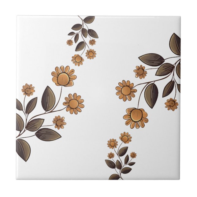 Golden Flowers Tile (Front)
