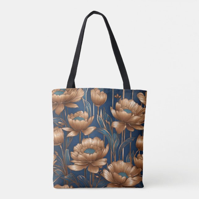 Golden Flowers Tote Bag (Back)