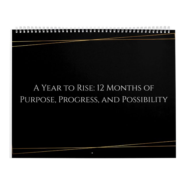 Golden Focus: Minimalist Inspirational 12-Calendar Calendar (Cover)