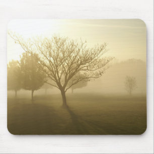 Golden Foggy Tree Mousepad