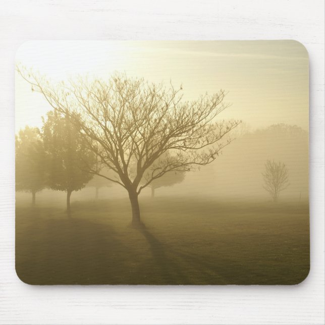 Golden Foggy Tree Mousepad (Front)