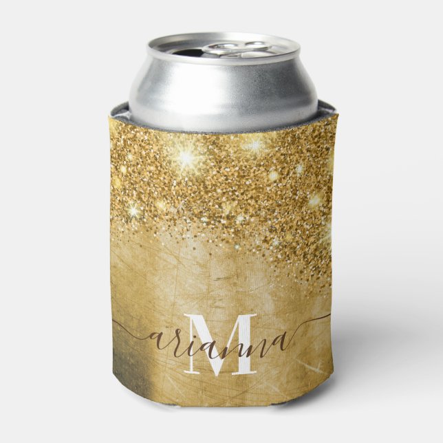 Golden Foil and Glitter Can Cooler (Can Front)