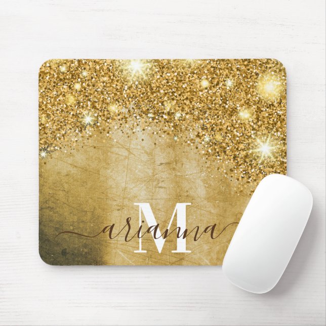 Golden Foil and Glitter Mouse Mat (With Mouse)
