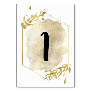 Golden Foil Effect Foliage Table Numbers