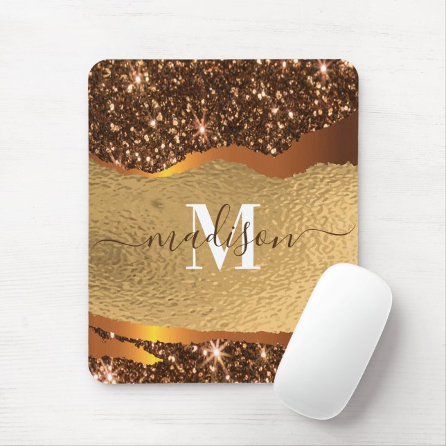 Golden Foil Glitter Mouse Mat (With Mouse)