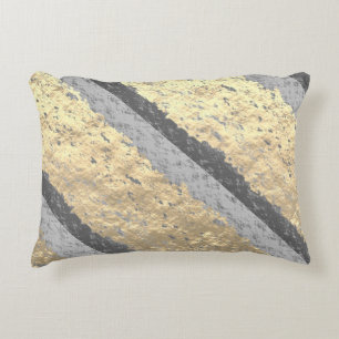 Golden Foil Grey Sparkling Glittey Elegant Royal Decorative Cushion