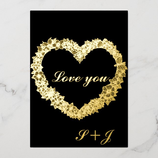 Golden foil love you card (Front)
